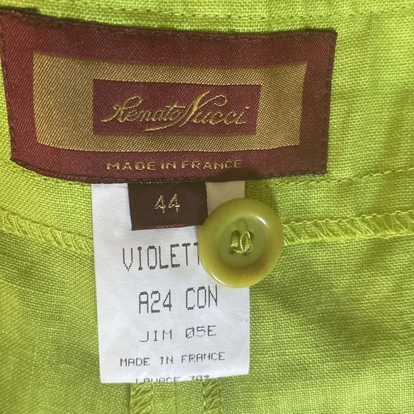 Renato Nucci Green Linen High Waist Shorts size M - Picture 4 of 6